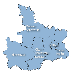 Karte der Planungsregion Lausitz-Spreewald