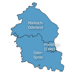 Karte der Planungsregion Oderland-Spree
